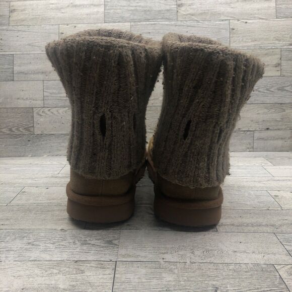 UGG Australia Boots Womens Cambridge Chestnut Size 7 Winter Ankle Knit 1003175 - Picture 5 of 10